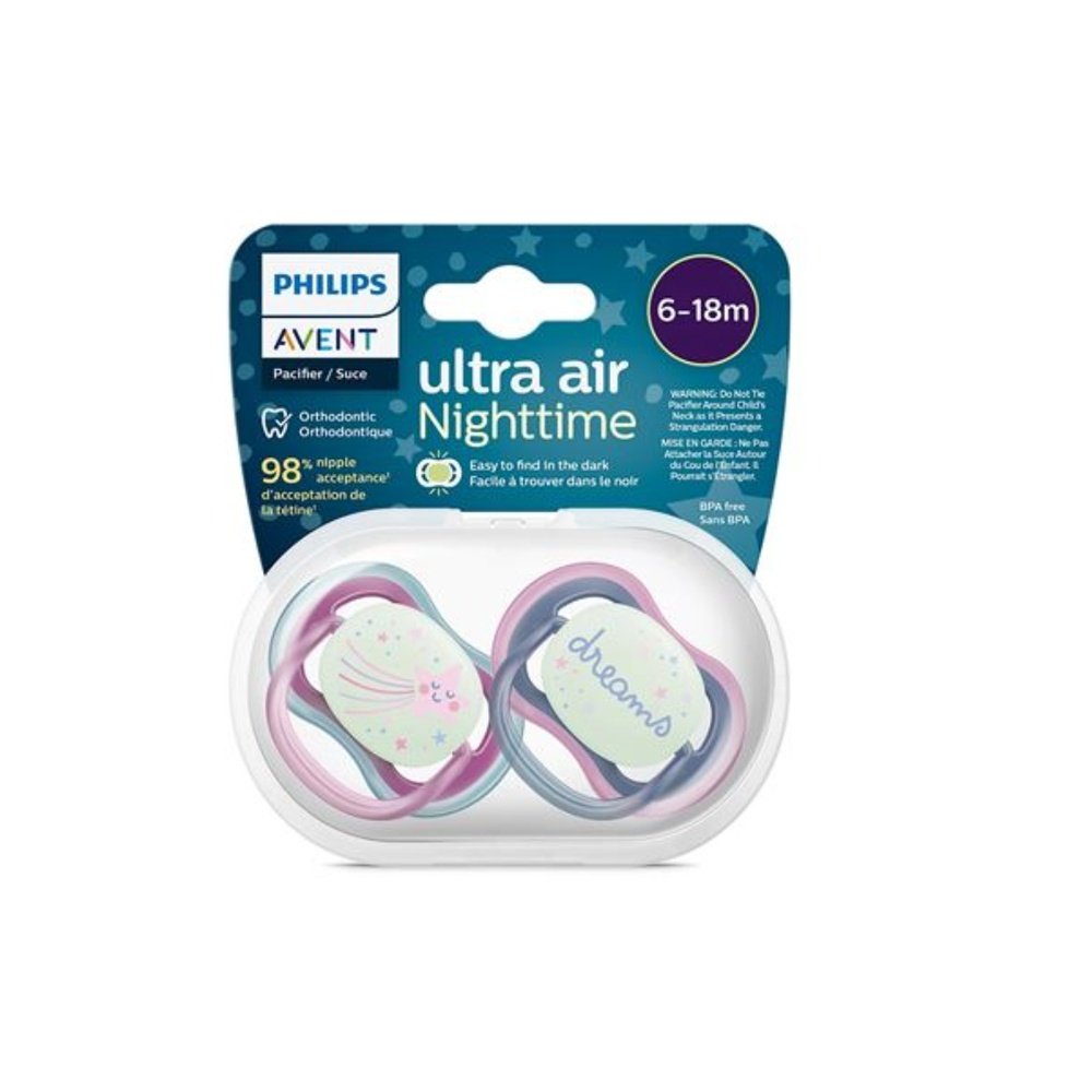 AVENT – Sucette Ultra Air Night Time 6-18m Scf376/14 Girl