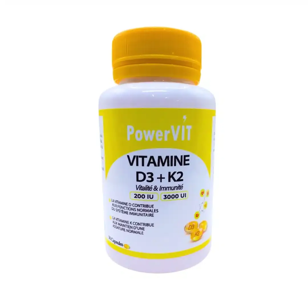 POWERVIT Vitamine D3+K2 30 Capsules