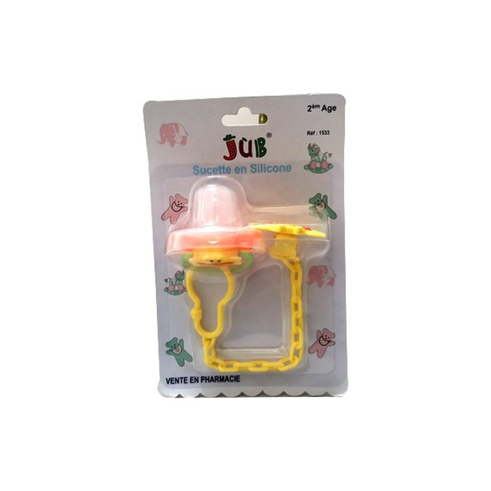 JUNIORS – Sucette en Silicone Jub 2eme Age +Clips