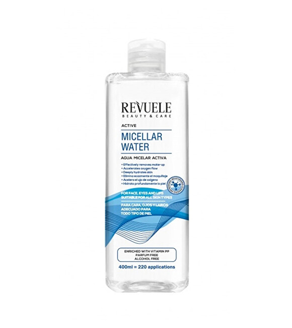 REVUELE ACTIVE EAU MICELLAIRE POUR VISAGE YEUX ET LEVRES TOUS TYPES DE PEAU 400 ML