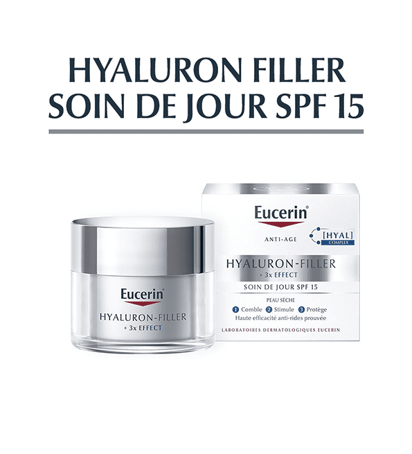 Eucerin Hyaluron-Filler +3x Effect Soin de Jour Peau Sèche SPF 15 50 ml