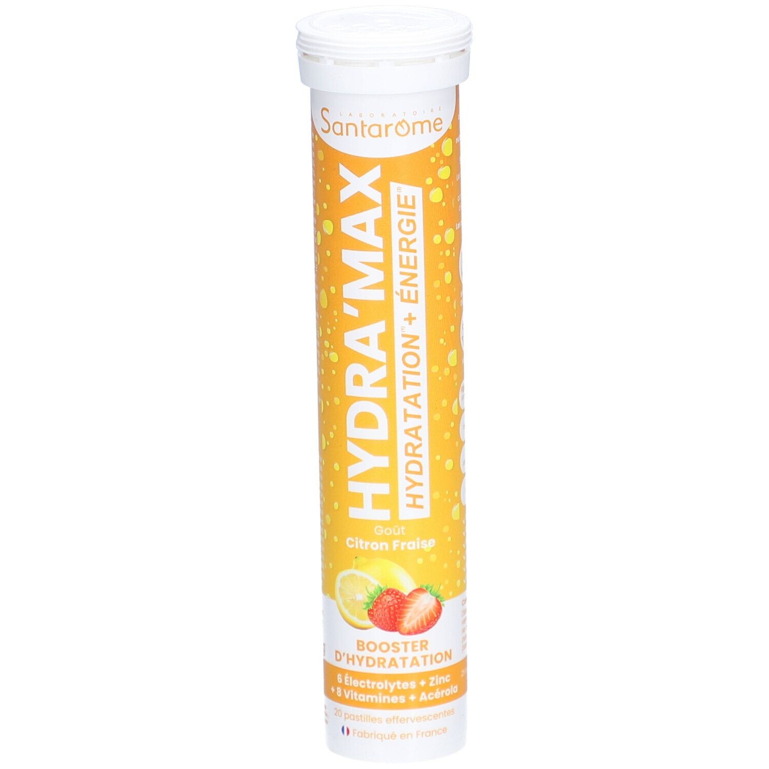SANTAROME HYDRA MAX HYDRATATION + ENERGIE GOUT CITRON FRAISE 20 PASTILLES