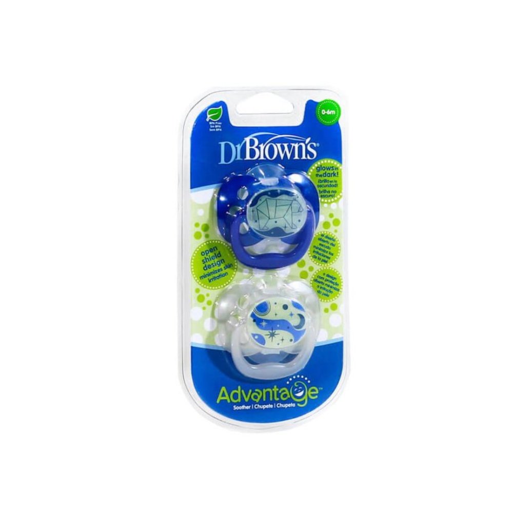 DR BROWN'S – 2 Sucette Advantage Ocean Bleu 0-6m