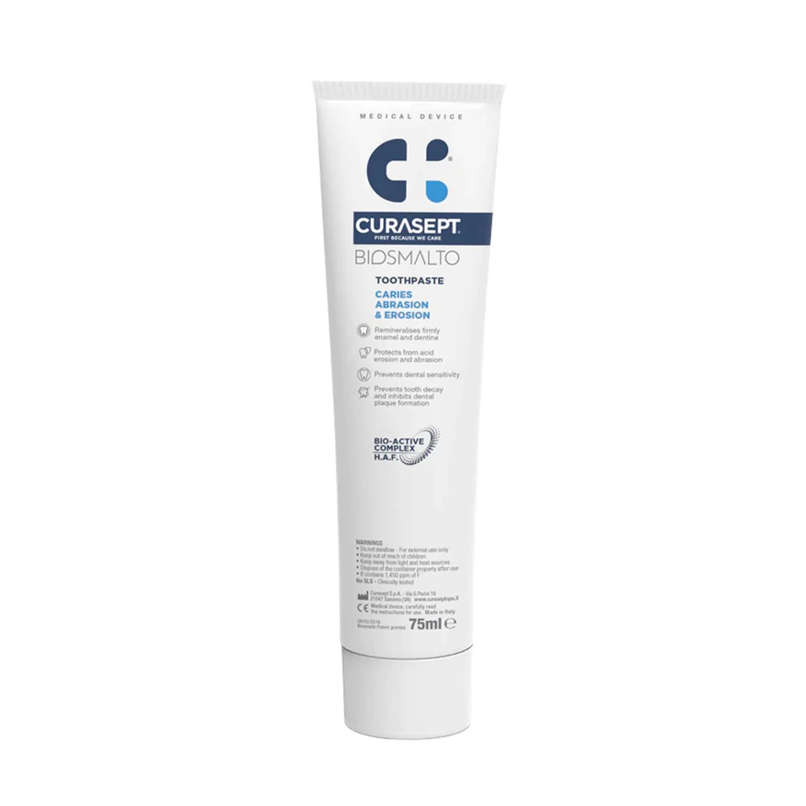 Curasept BIOSMALTO Caries Abrasion et Dentifrice 75 ml