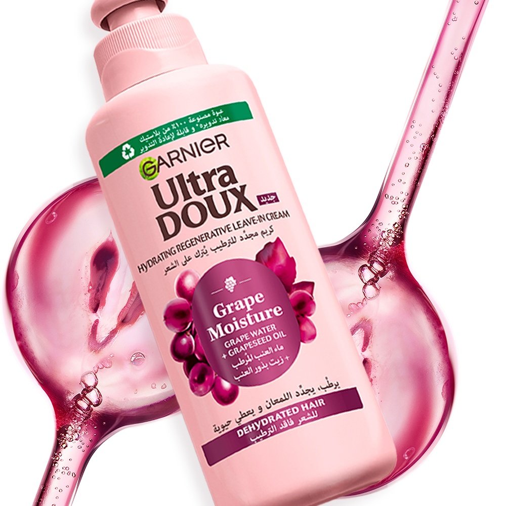 GARNIER – Ultra Doux Grape Creme de Soin 2-En-1 Hydratation Souplesse Vignes Merveilleuses – 200ml