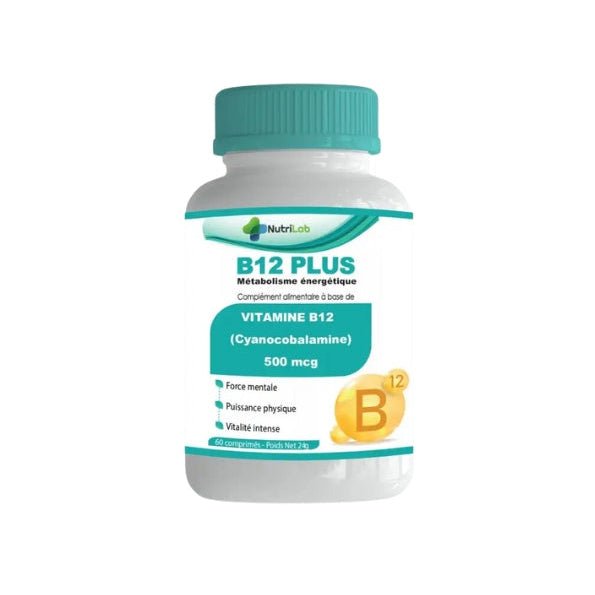 NUTRILAB – B12 Plus Cyanocobalamine 500mcg – 60 Comprimes